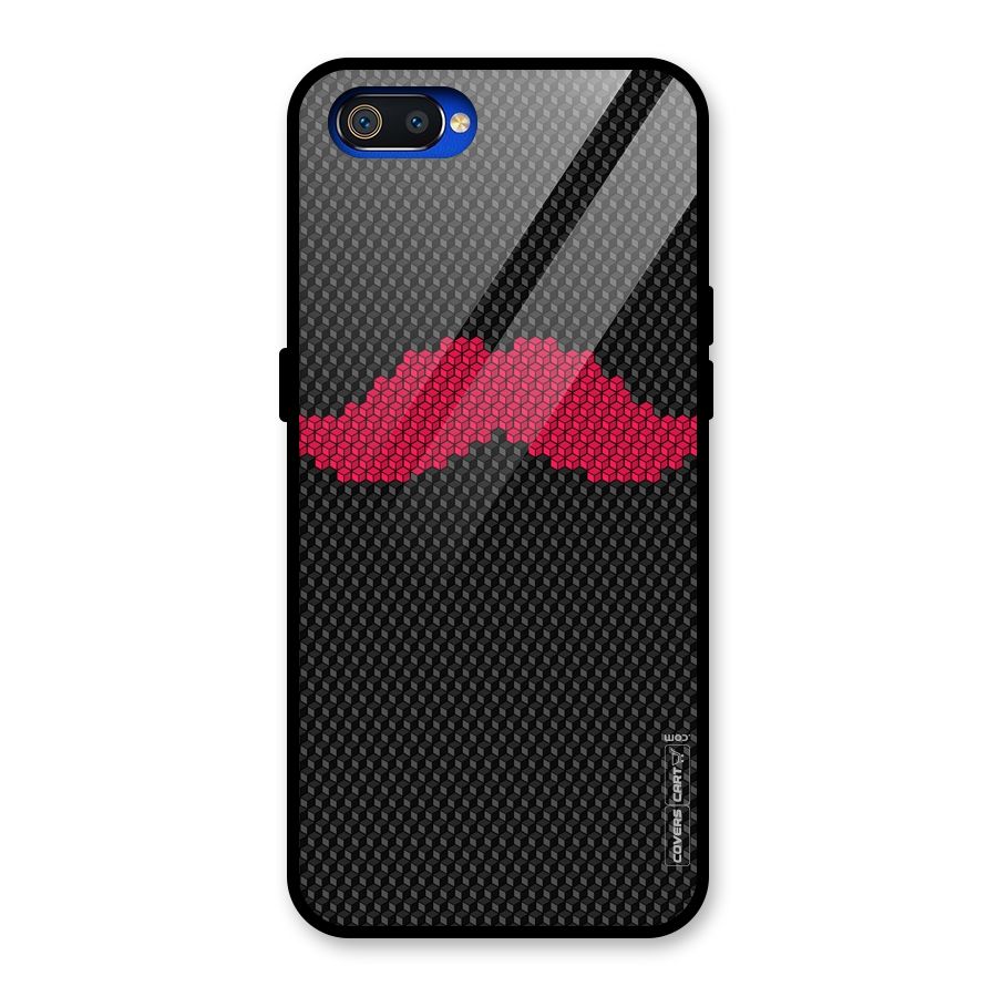 Pink Moustache Glass Back Case for Realme C2