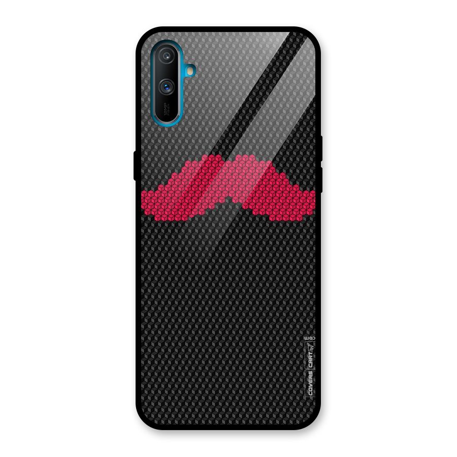 Pink Moustache Glass Back Case for Realme C3