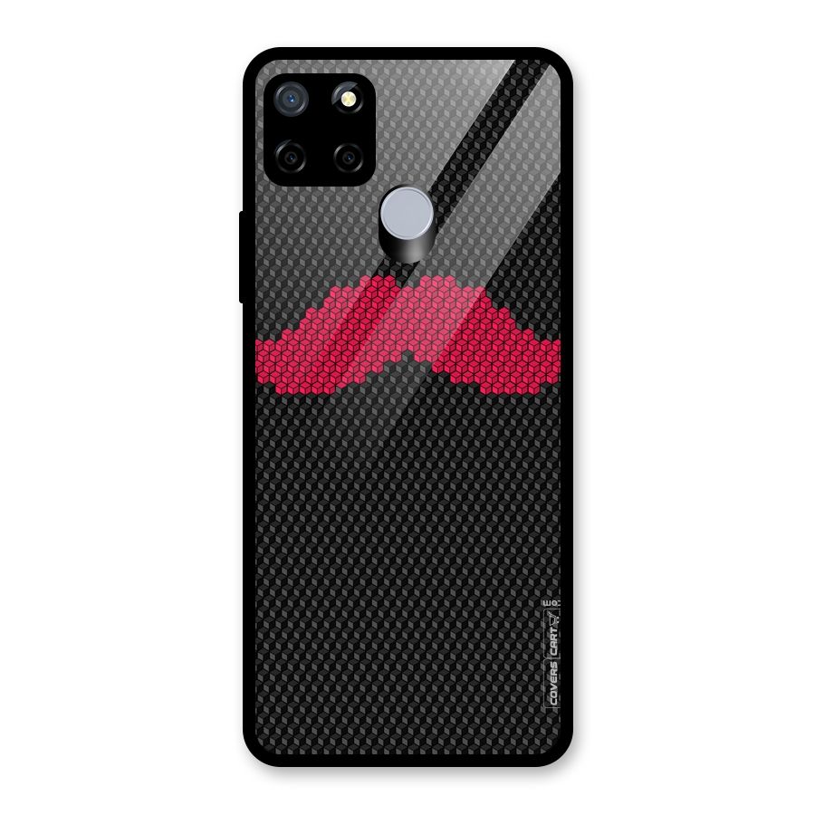 Pink Moustache Glass Back Case for Realme Narzo 30A