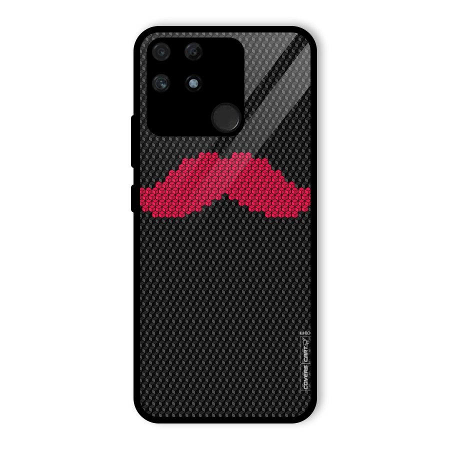 Pink Moustache Glass Back Case for Realme Narzo 50A
