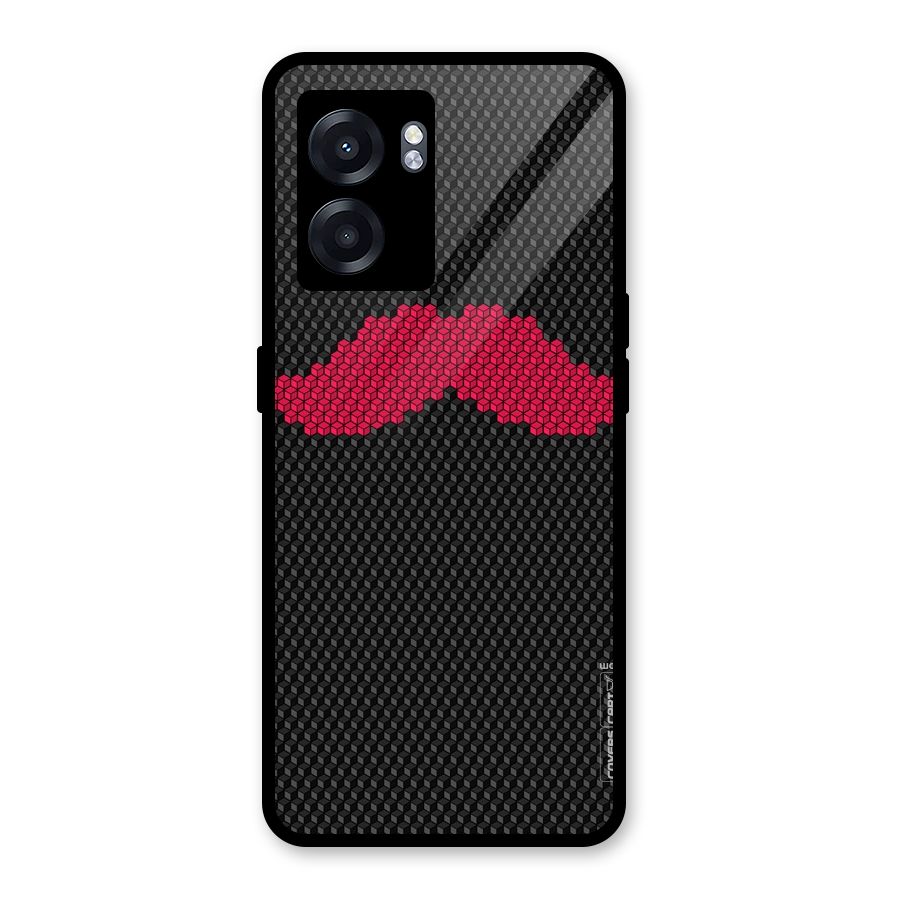Pink Moustache Glass Back Case for Realme Narzo 50 5G