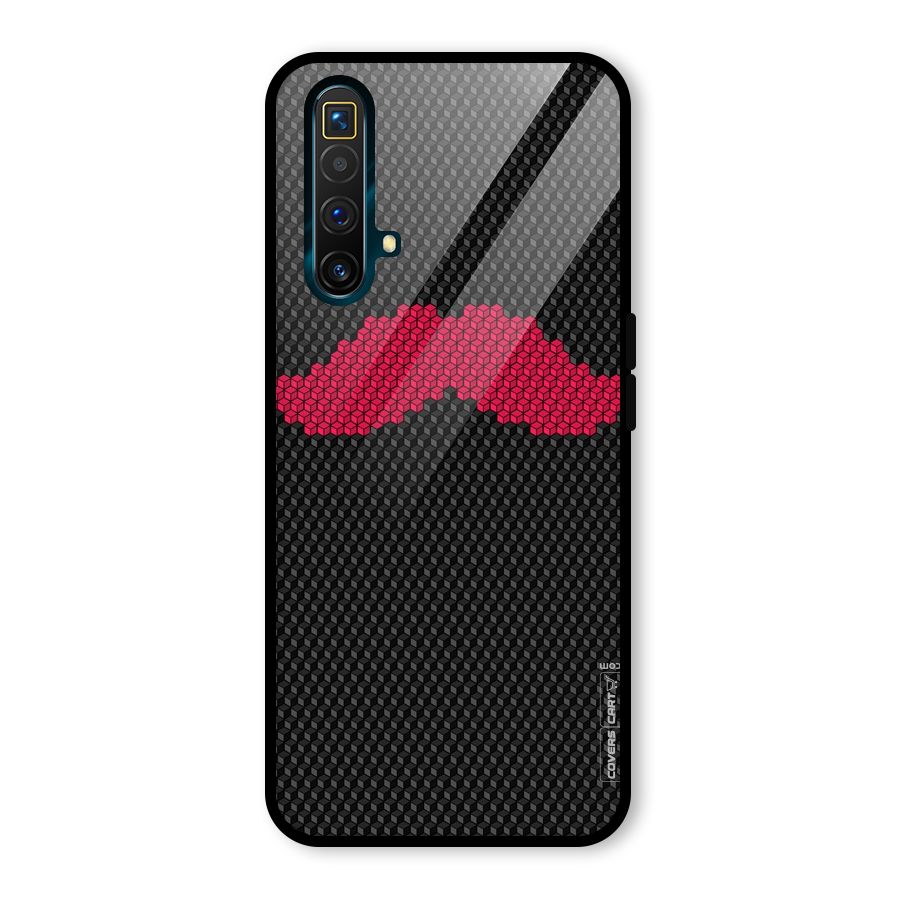 Pink Moustache Glass Back Case for Realme X3 SuperZoom
