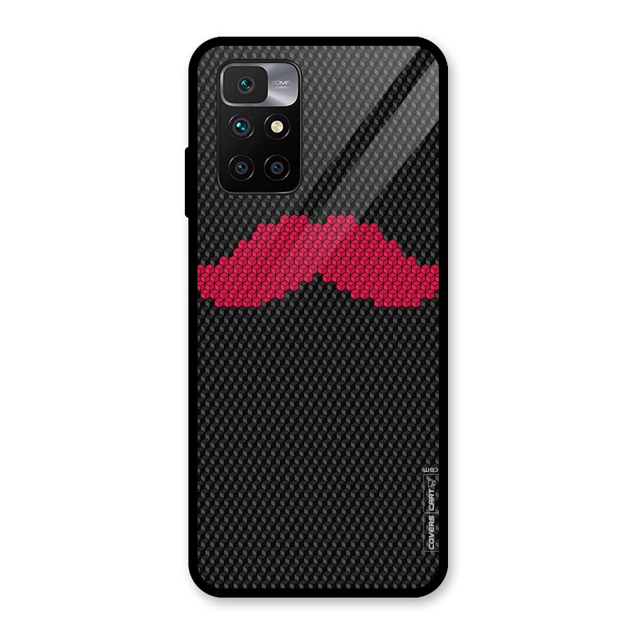 Pink Moustache Glass Back Case for Redmi 10 Prime