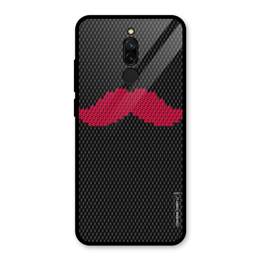 Pink Moustache Glass Back Case for Redmi 8