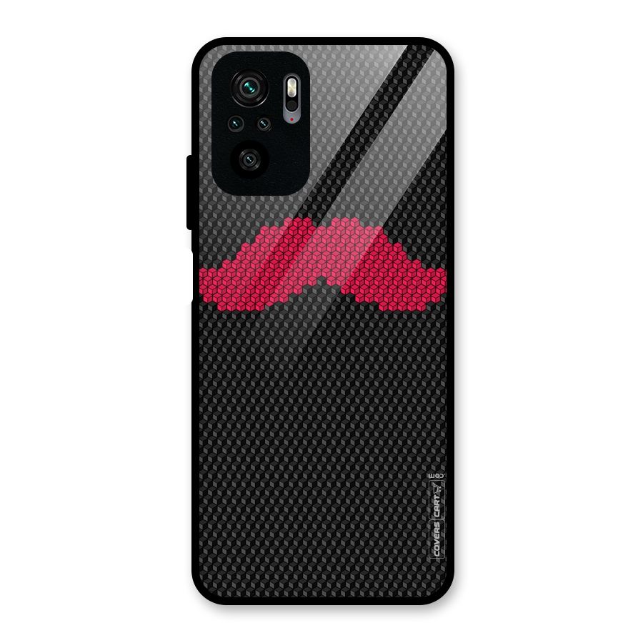 Pink Moustache Glass Back Case for Redmi Note 10S
