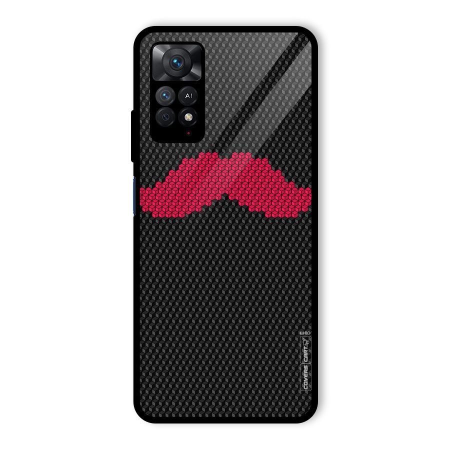 Pink Moustache Glass Back Case for Redmi Note 11 Pro Plus 5G