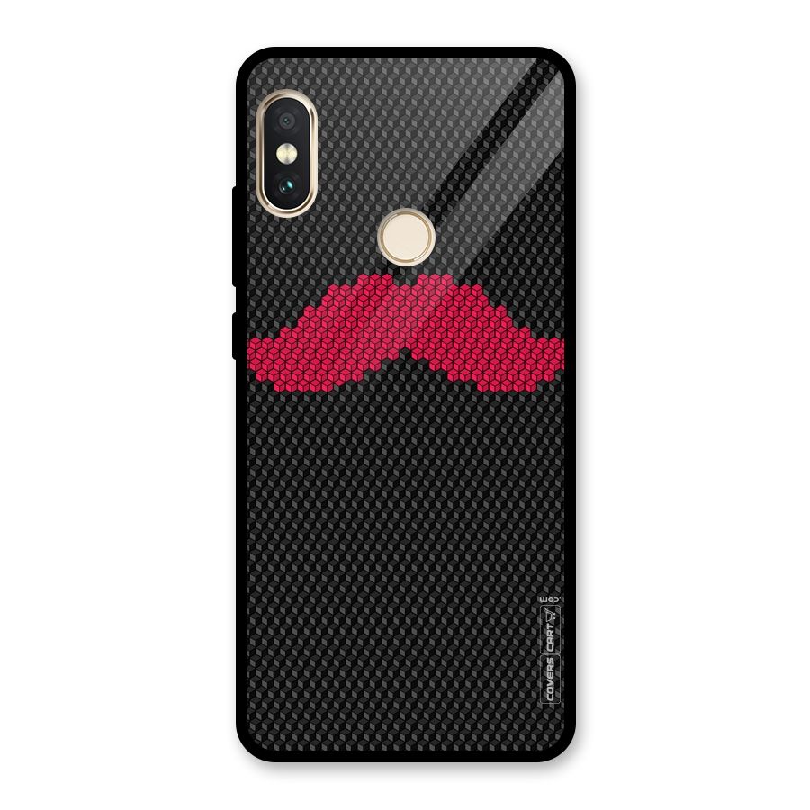 Pink Moustache Glass Back Case for Redmi Note 5 Pro