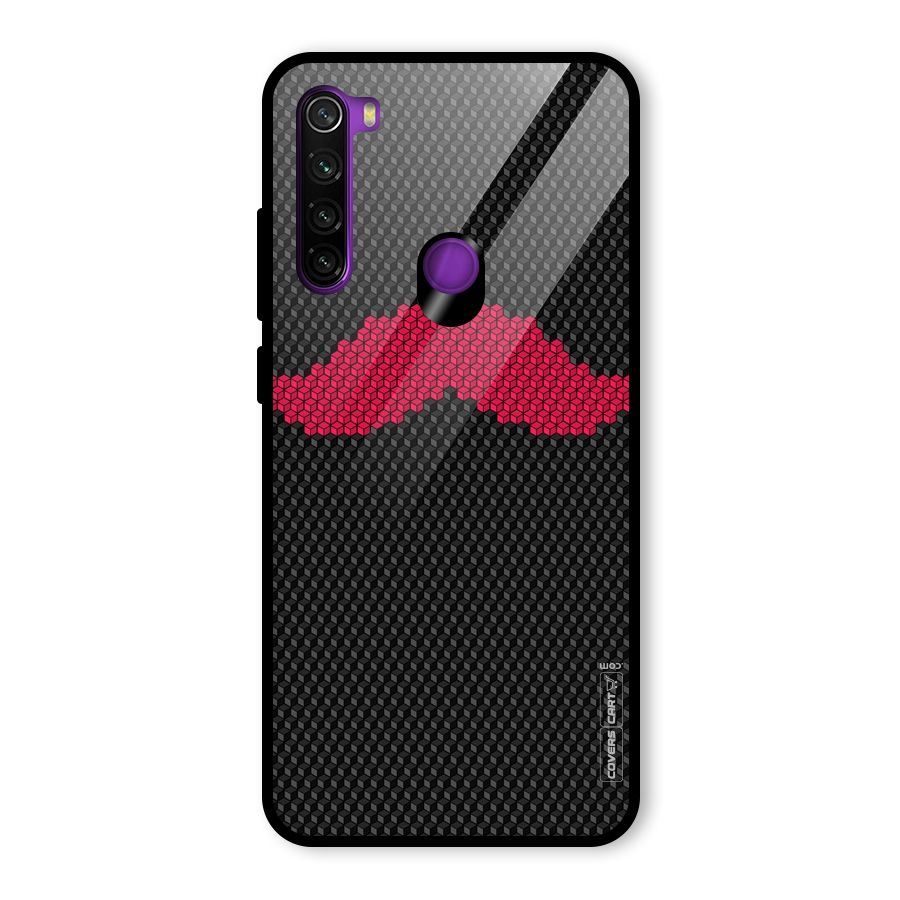 Pink Moustache Glass Back Case for Redmi Note 8