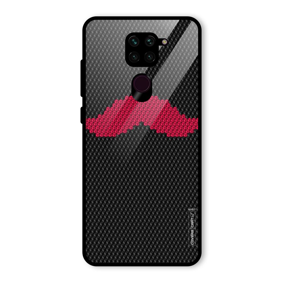 Pink Moustache Glass Back Case for Redmi Note 9
