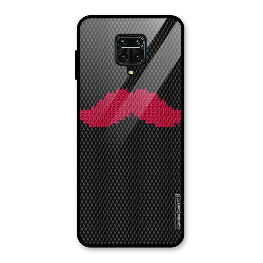 Pink Moustache Glass Back Case for Redmi Note 9 Pro