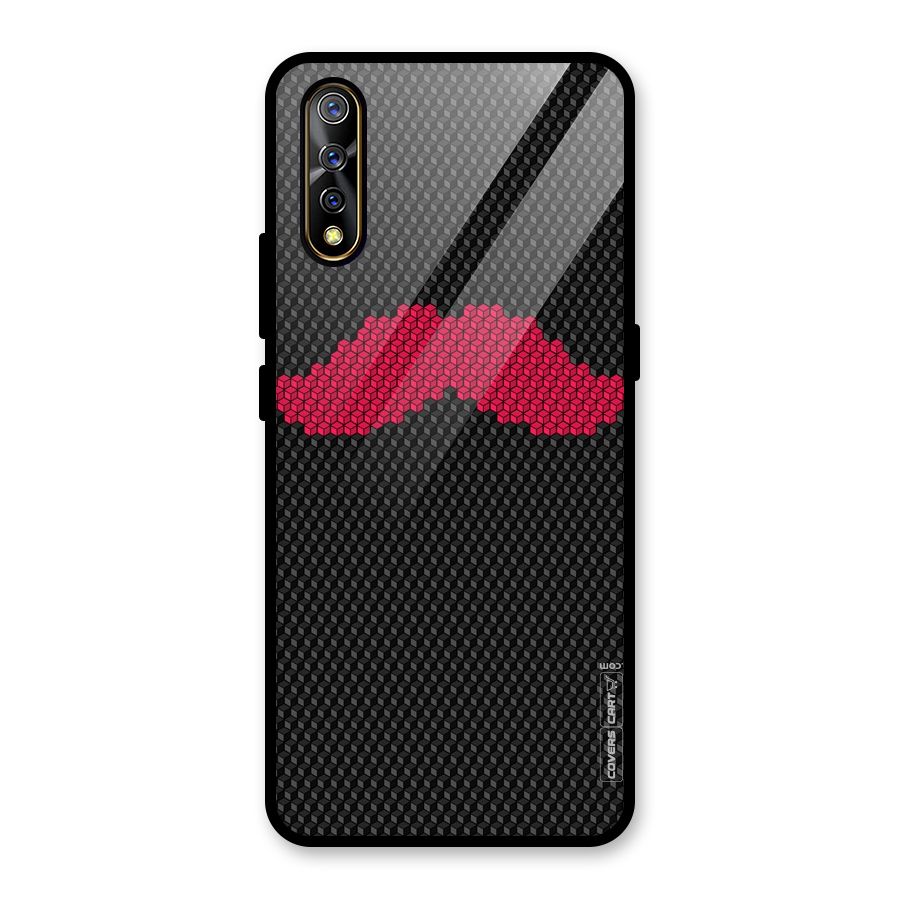 Pink Moustache Glass Back Case for Vivo S1