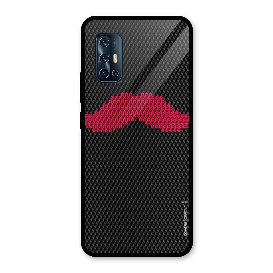 Pink Moustache Glass Back Case for Vivo V17