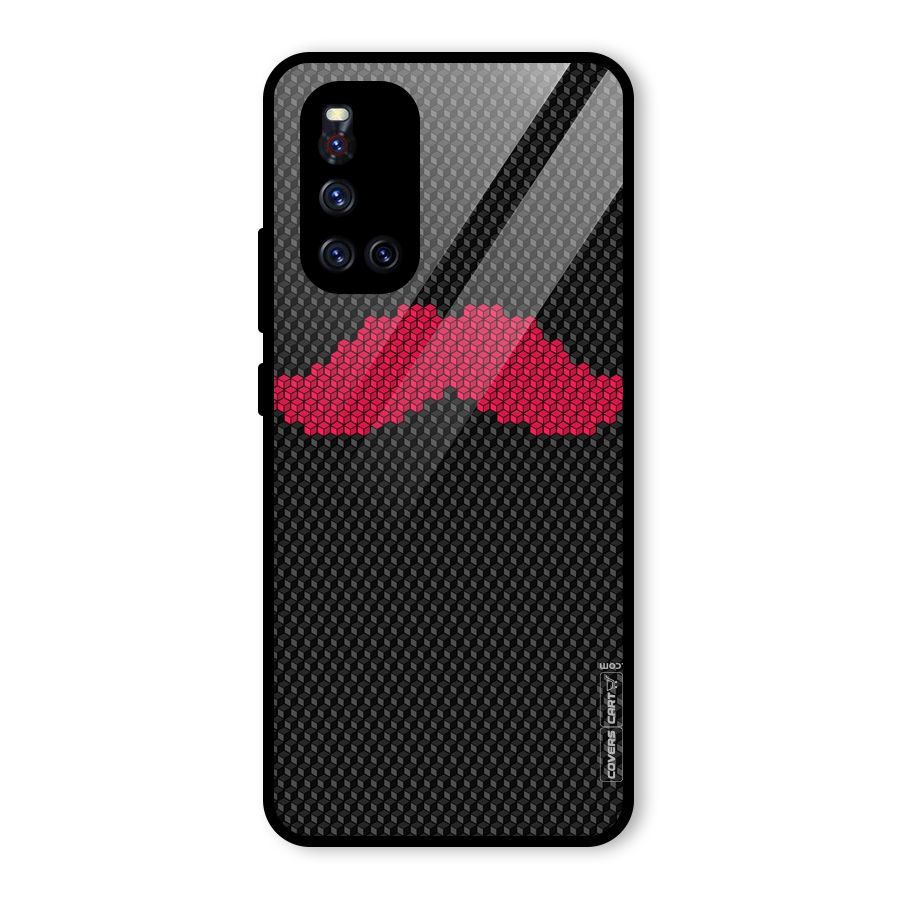 Pink Moustache Glass Back Case for Vivo V19