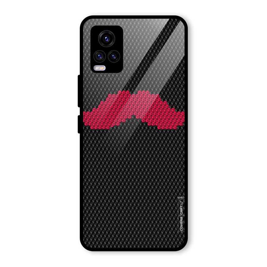 Pink Moustache Glass Back Case for Vivo V20