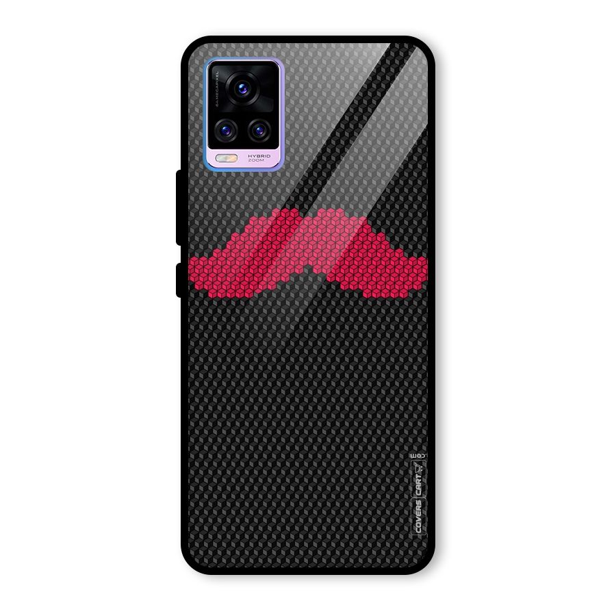 Pink Moustache Glass Back Case for Vivo V20 Pro