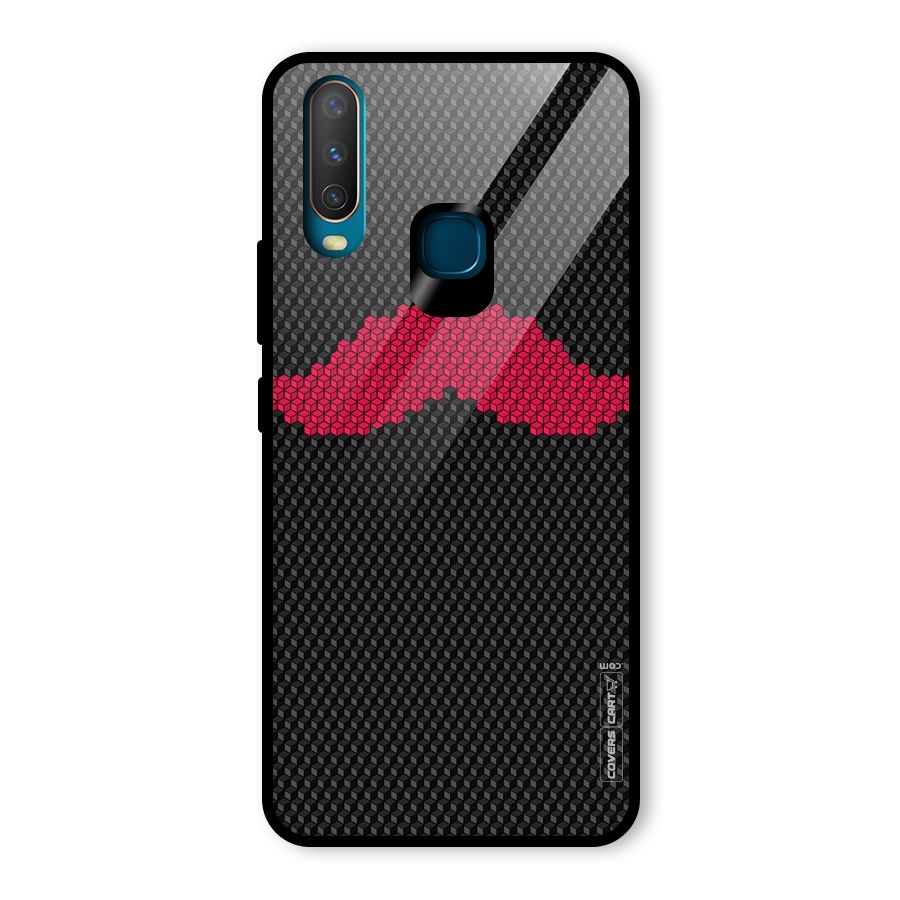 Pink Moustache Glass Back Case for Vivo Y12