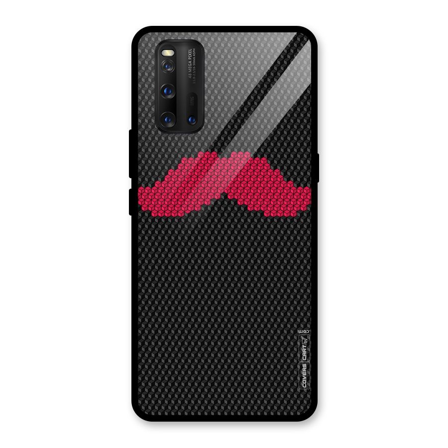 Pink Moustache Glass Back Case for Vivo iQOO 3