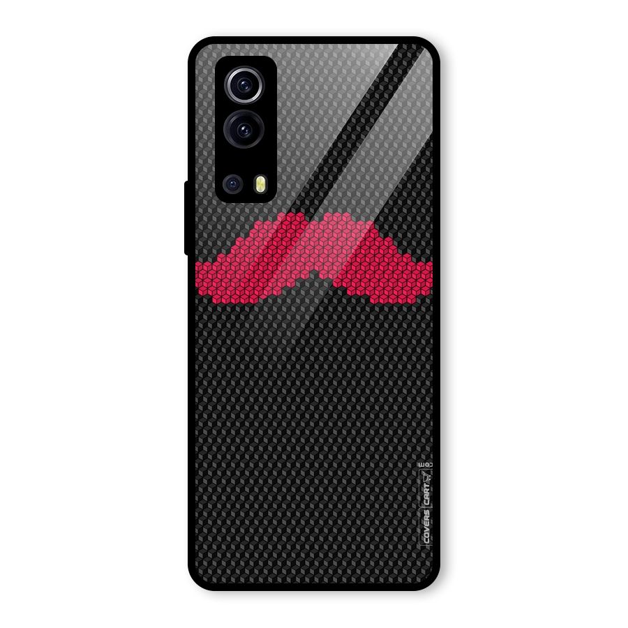 Pink Moustache Glass Back Case for Vivo iQOO Z3