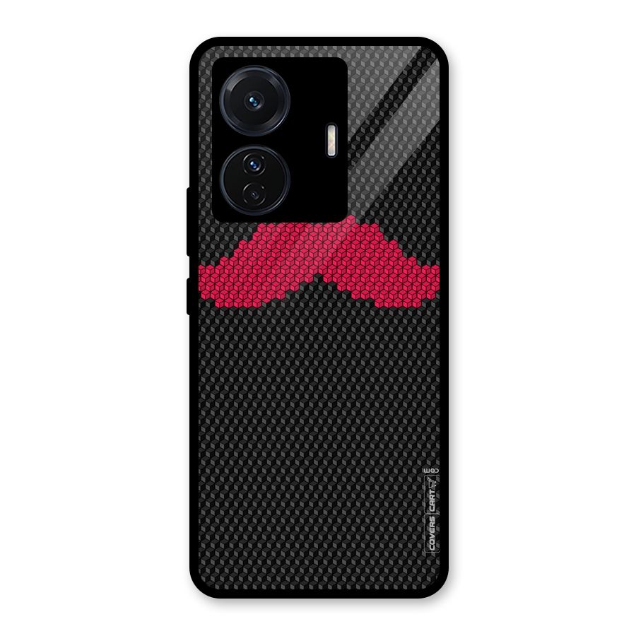 Pink Moustache Glass Back Case for Vivo iQOO Z6 Pro