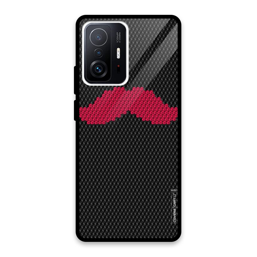 Pink Moustache Glass Back Case for Xiaomi 11T Pro