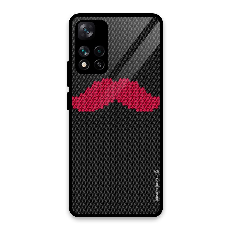 Pink Moustache Glass Back Case for Xiaomi 11i HyperCharge 5G