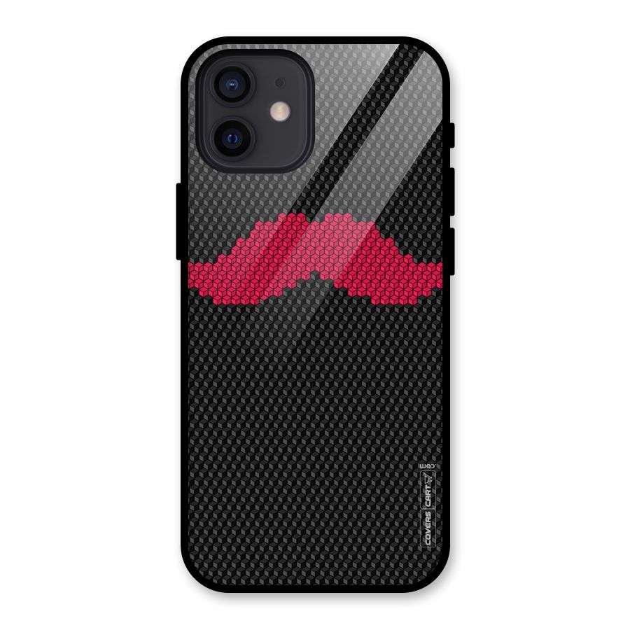 Pink Moustache Glass Back Case for iPhone 12