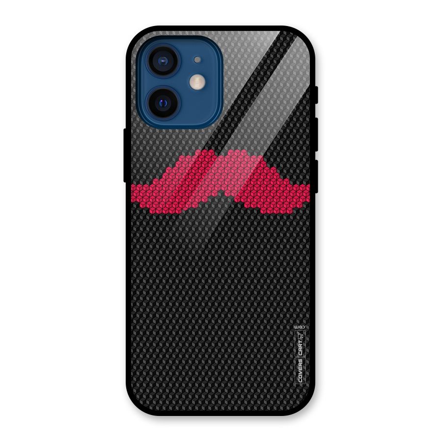 Pink Moustache Glass Back Case for iPhone 12 Mini