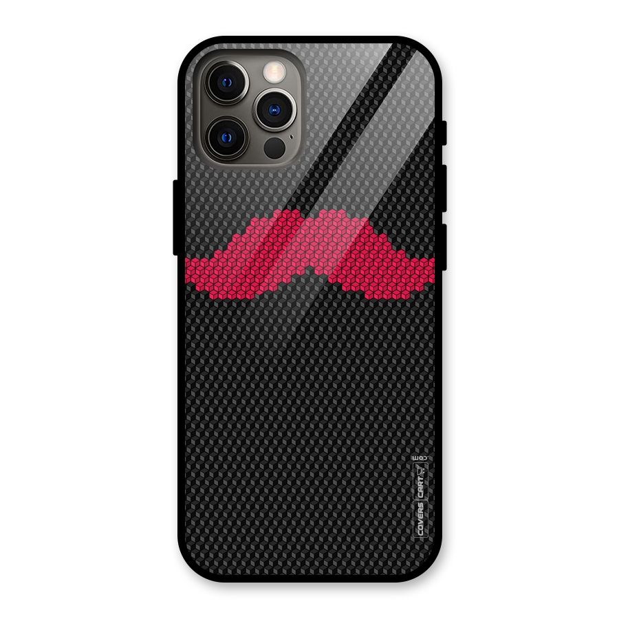 Pink Moustache Glass Back Case for iPhone 12 Pro