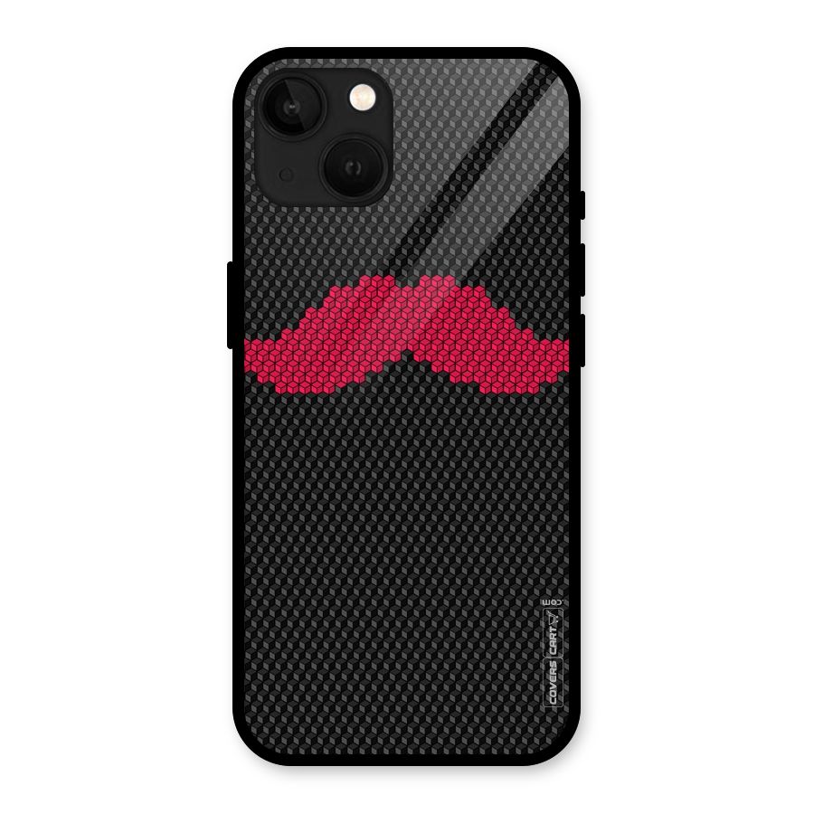 Pink Moustache Glass Back Case for iPhone 13