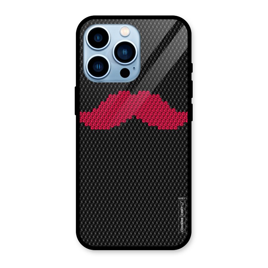 Pink Moustache Glass Back Case for iPhone 13 Pro