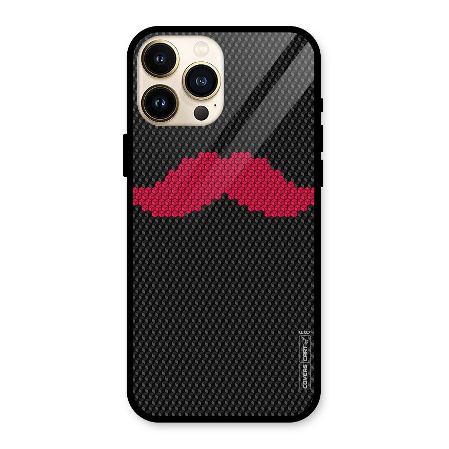 Pink Moustache Glass Back Case for iPhone 13 Pro Max