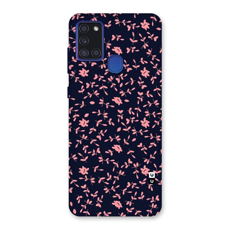 Pink Plant Design Back Case for Galaxy A21s