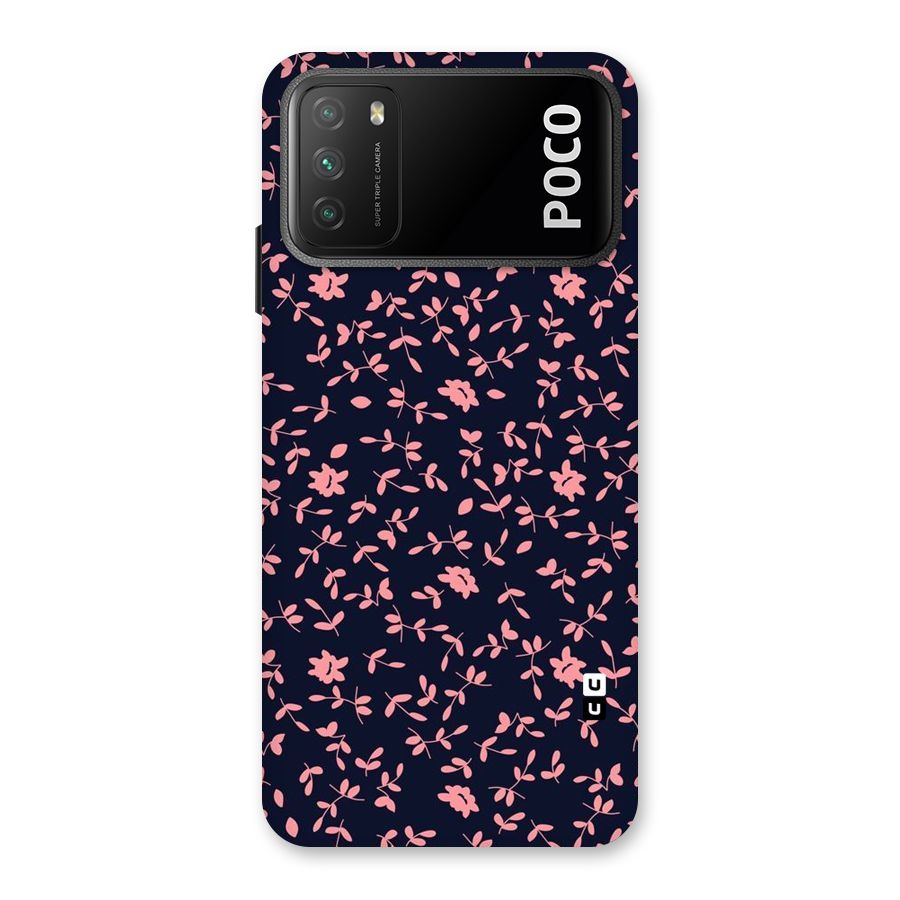 Pink Plant Design Back Case for Poco M3
