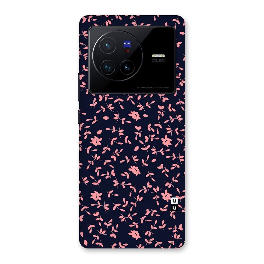 Pink Plant Design Back Case for Vivo X80