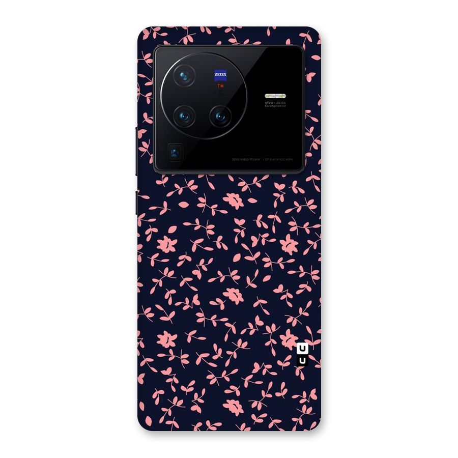 Pink Plant Design Back Case for Vivo X80 Pro