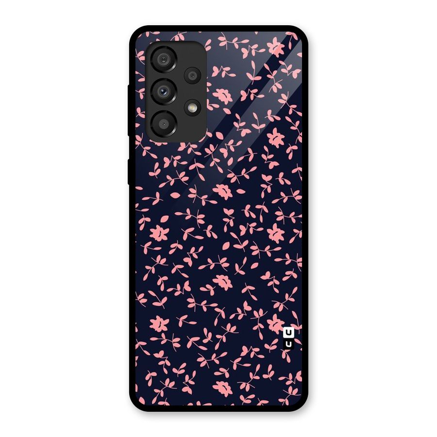 Pink Plant Design Glass Back Case for Galaxy A33 5G