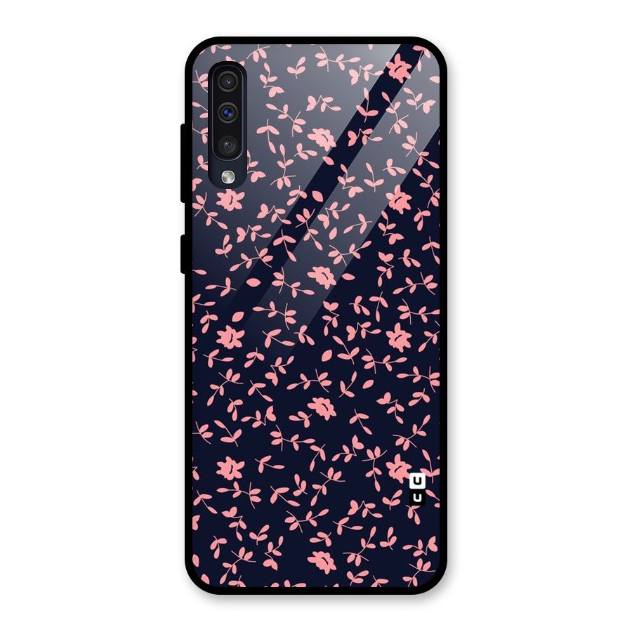 Pink Plant Design Glass Back Case for Galaxy A50