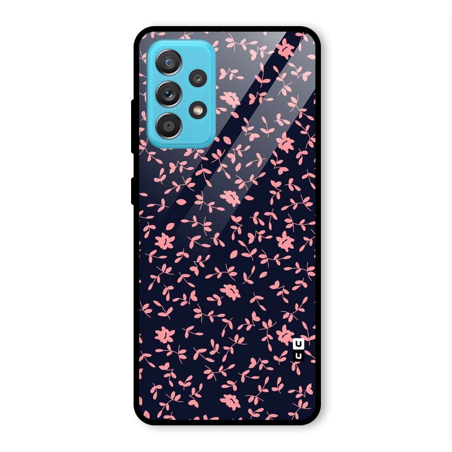 Pink Plant Design Glass Back Case for Galaxy A52