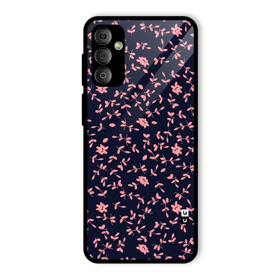 Pink Plant Design Glass Back Case for Galaxy F23
