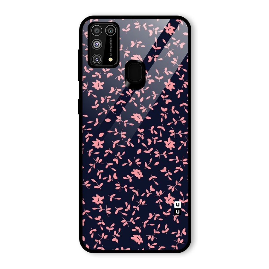 Pink Plant Design Glass Back Case for Galaxy F41