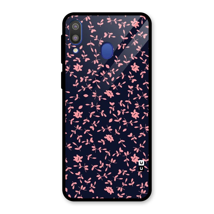 Pink Plant Design Glass Back Case for Galaxy M20