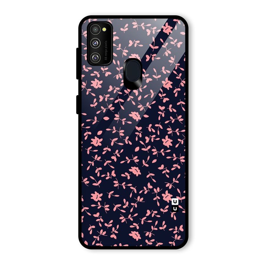 Pink Plant Design Glass Back Case for Galaxy M30s