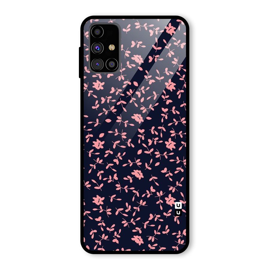 Pink Plant Design Glass Back Case for Galaxy M31s