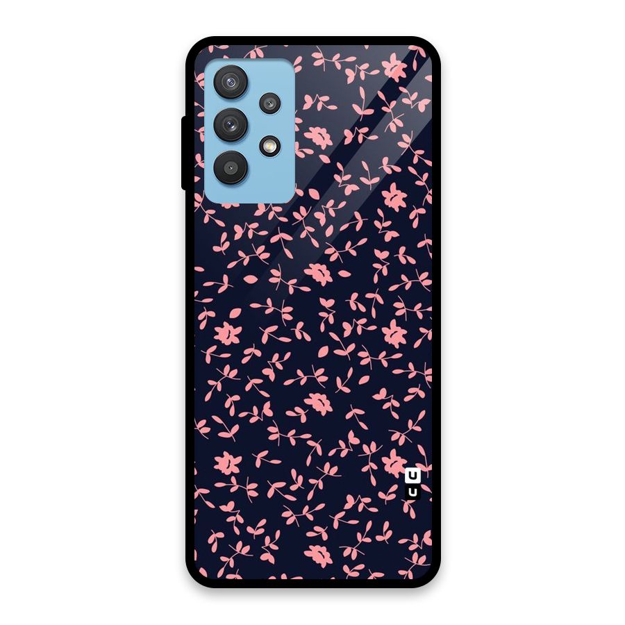 Pink Plant Design Glass Back Case for Galaxy M32 5G