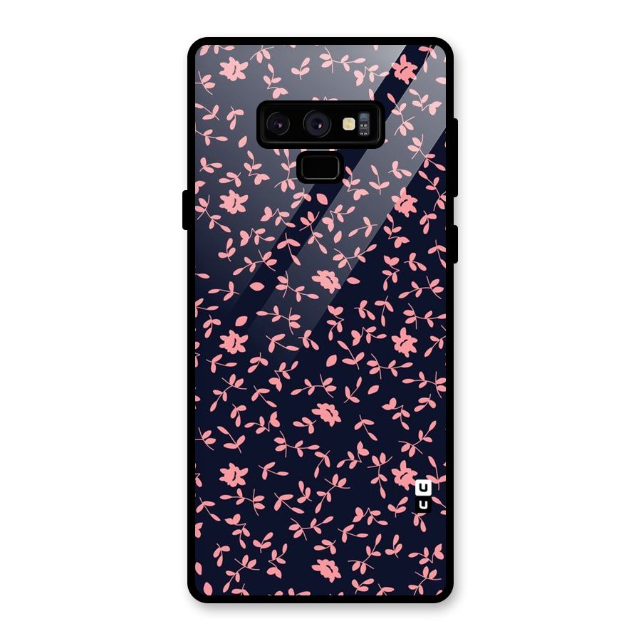 Pink Plant Design Glass Back Case for Galaxy Note 9
