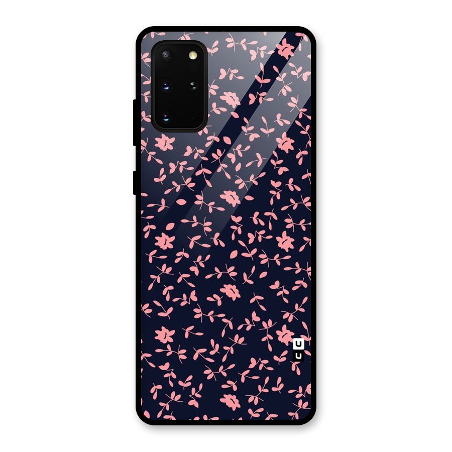 Pink Plant Design Glass Back Case for Galaxy S20 Plus
