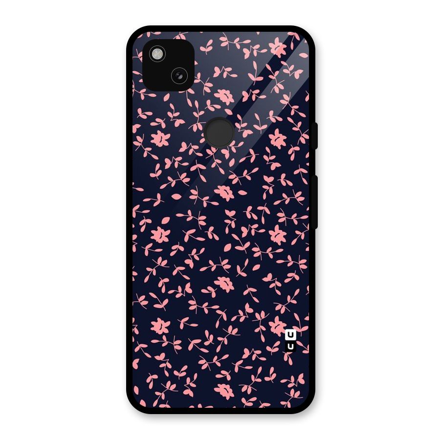 Pink Plant Design Glass Back Case for Google Pixel 4a