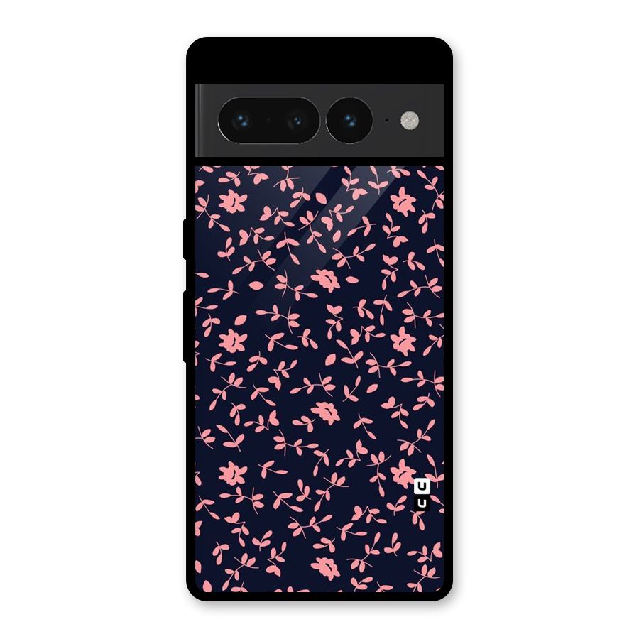 Pink Plant Design Glass Back Case for Google Pixel 7 Pro