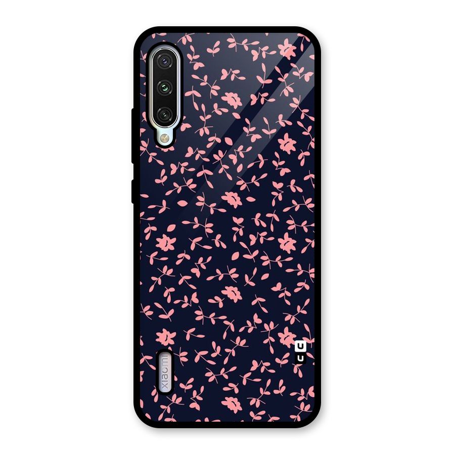Pink Plant Design Glass Back Case for Mi A3