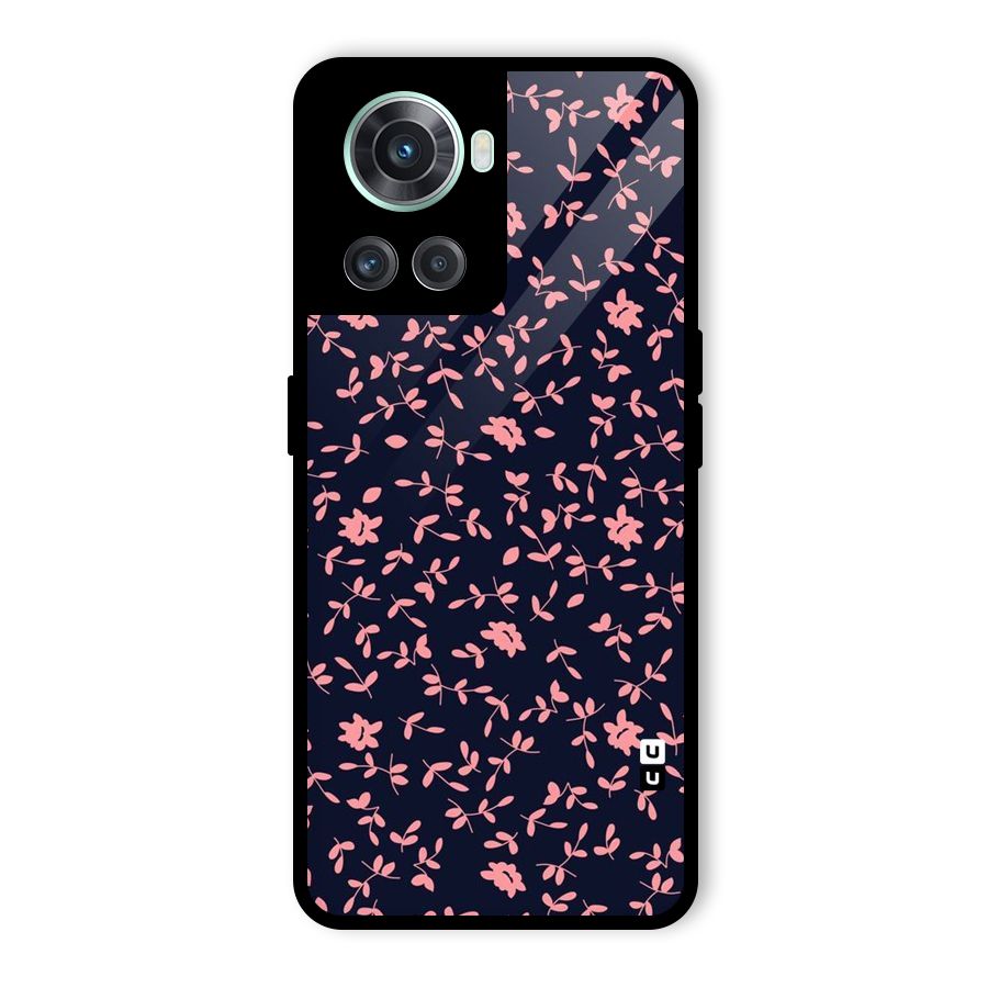 Pink Plant Design Glass Back Case for OnePlus 10R